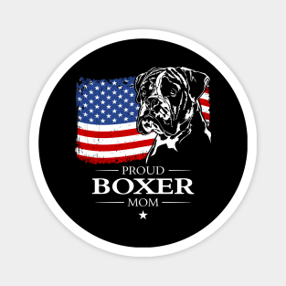 Proud Boxer Dog Mom American Flag patriotic dog Magnet